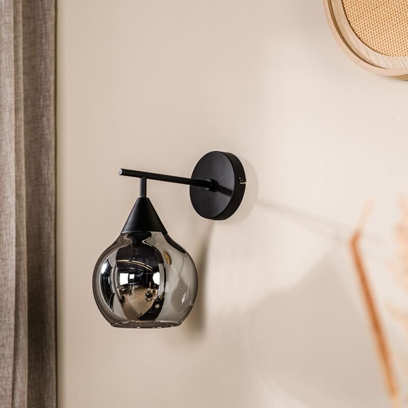 Wandlamp Lungo smoke glas, 12x18x40 cm