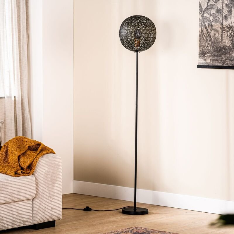 Vloerlamp Tossica zwart staal, 30x165 cm