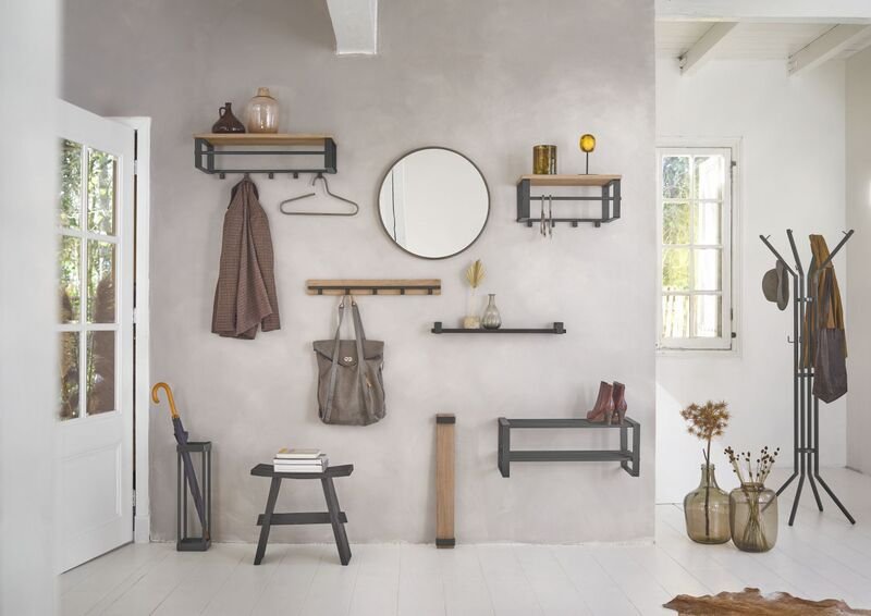 Wandplank Rimello zwart, 70 x 10 cm