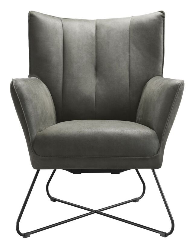Fauteuil Moretto graphite microleder, 80x75x99 cm