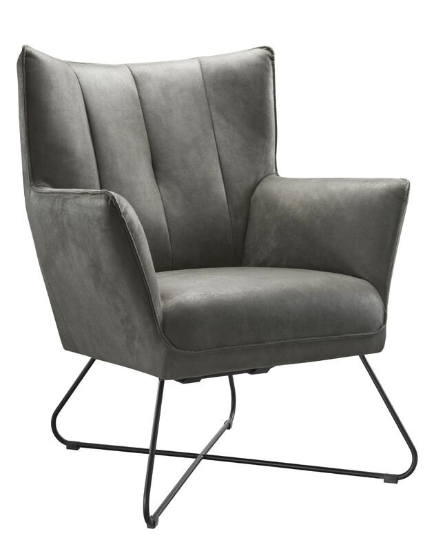Fauteuil Moretto graphite microleder, 80x75x99 cm