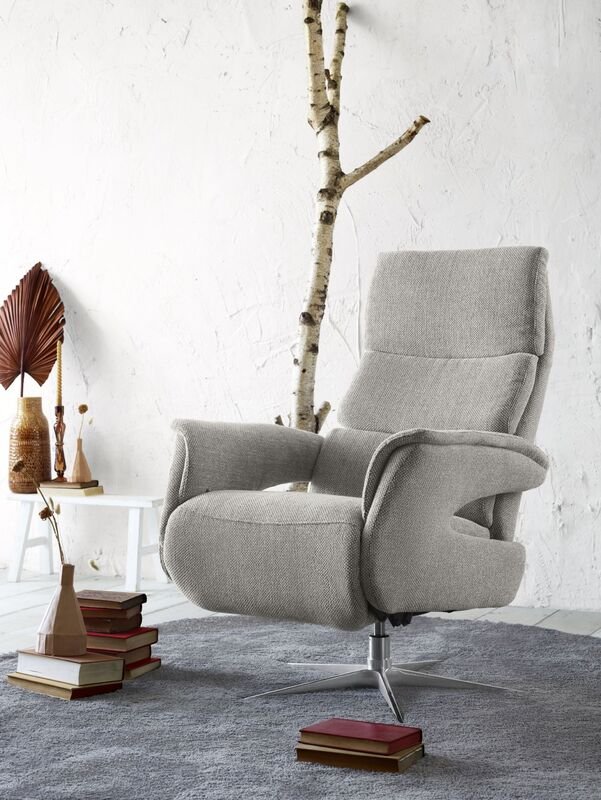 Relaxfauteuil Initio lichtgrijs textiel, 75x88x106 cm