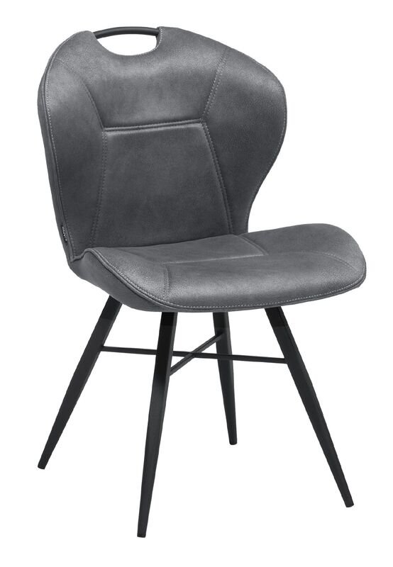 Eetkamerstoel Loana antraciet microvezel, 53x62x87 cm