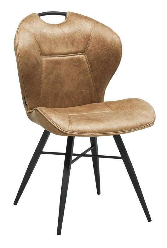 Eetkamerstoel Loana cognac microvezel, 53x62x87 cm