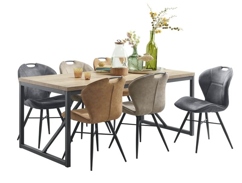 Eetkamerstoel Loana taupe microvezel, 53x62x87 cm