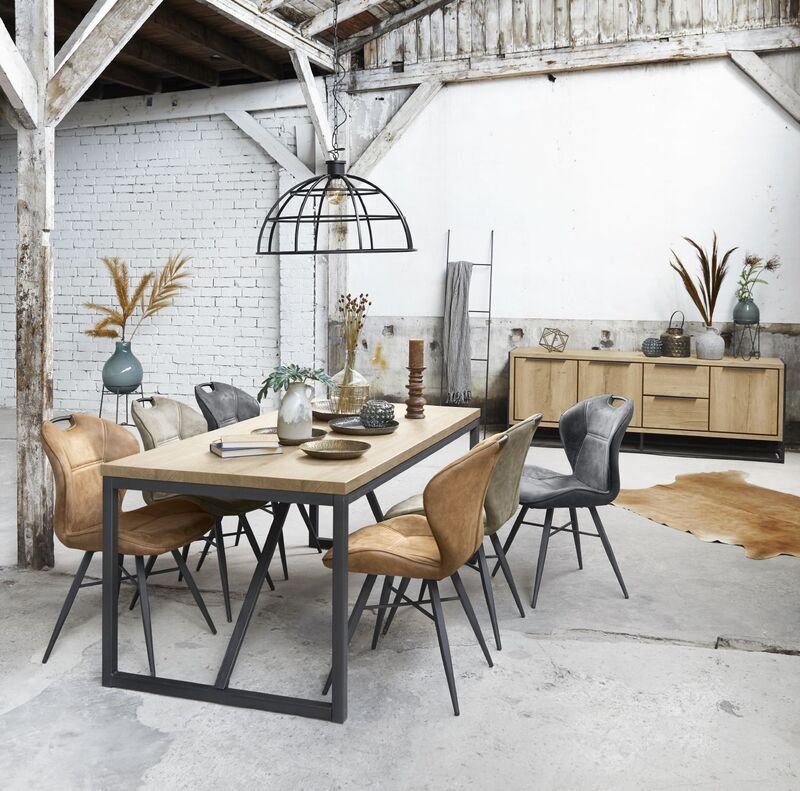 Eetkamerstoel Loana taupe microvezel, 53x62x87 cm