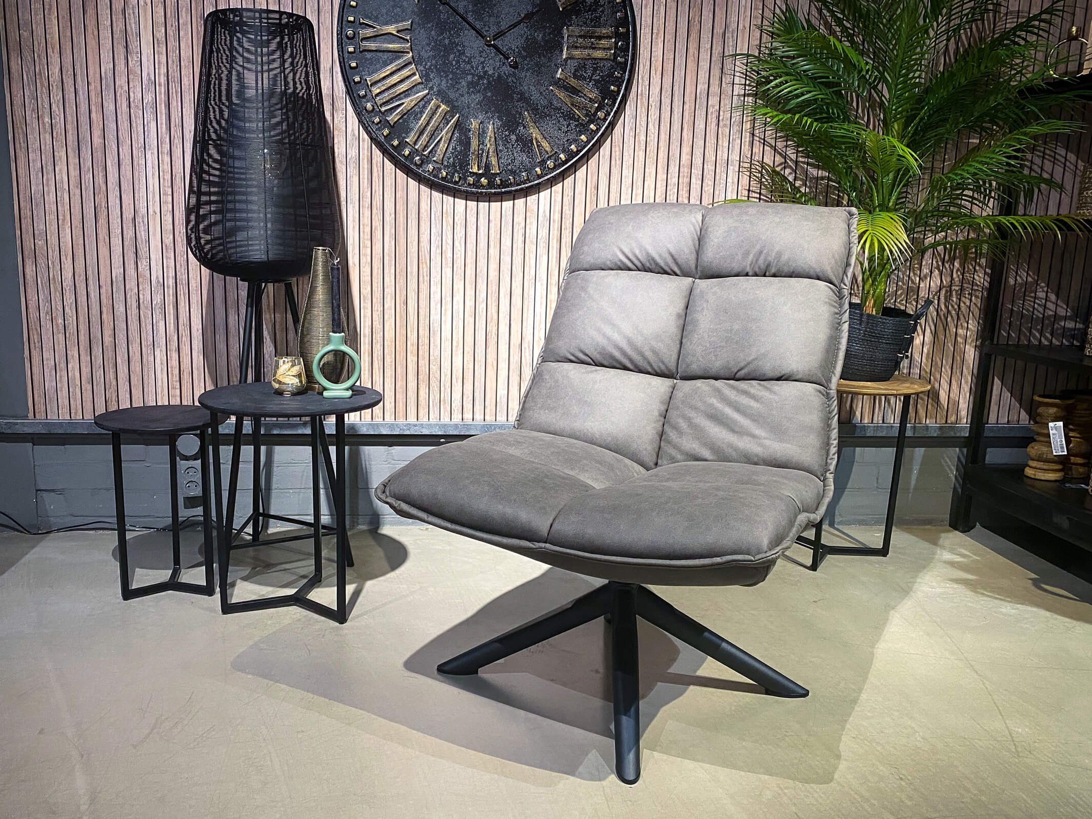 Draaifauteuil Mock in Preston antraciet