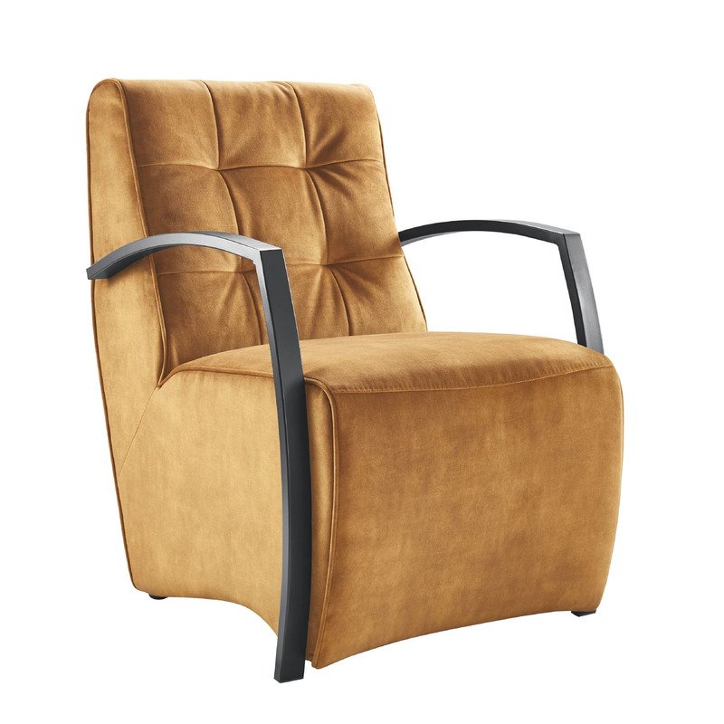 Fauteuil Metal cognac