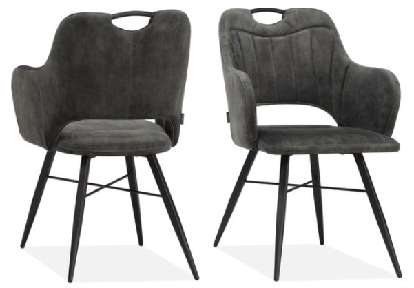 Armstoel Jeroen goldy antraciet