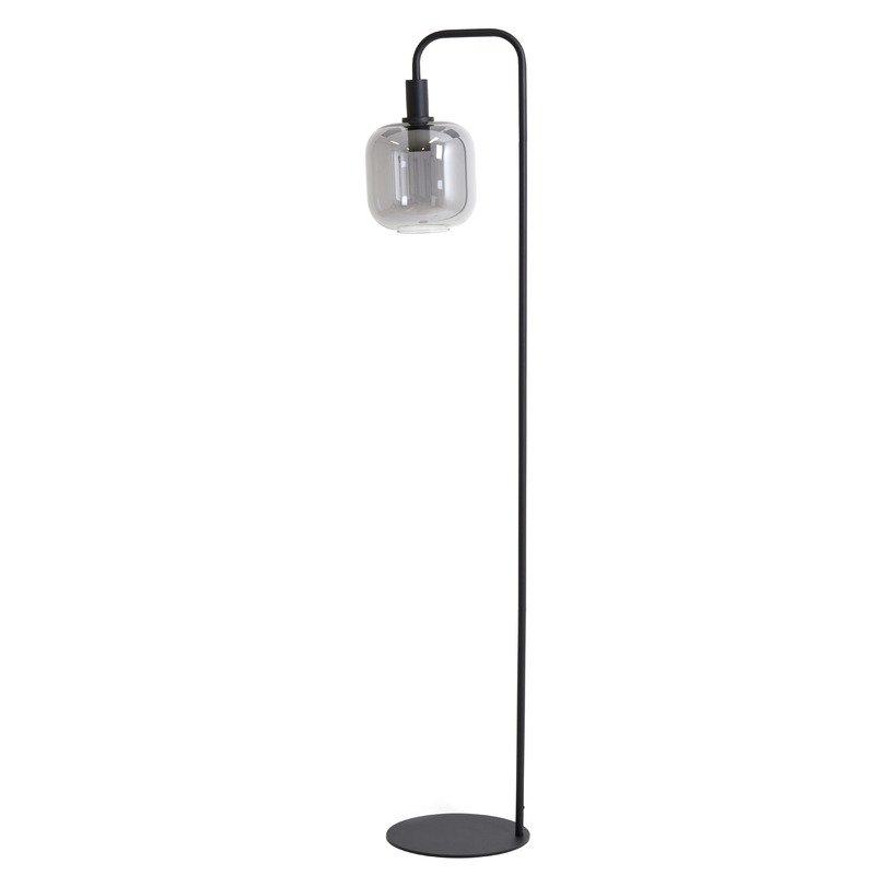 Vloerlamp Peglio glas smoke zwart, 155x28 cm
