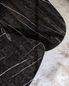 Bijzettafel Nello zwart marmer, 36x85x95 cm