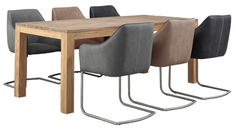 Eettafel Silvano stone wash teak, 190x95x78 cm