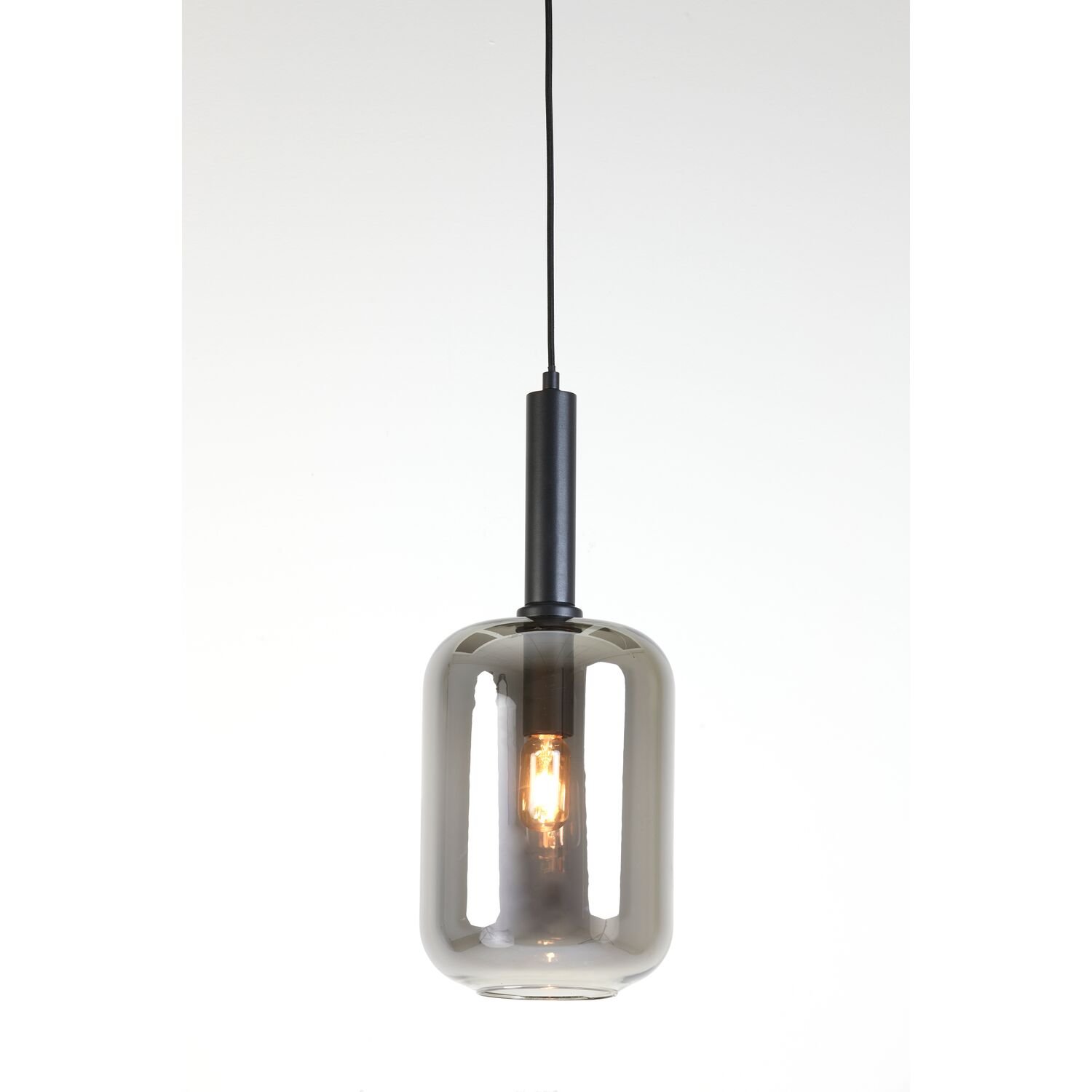Hanglamp Peglip glas smoke zwart