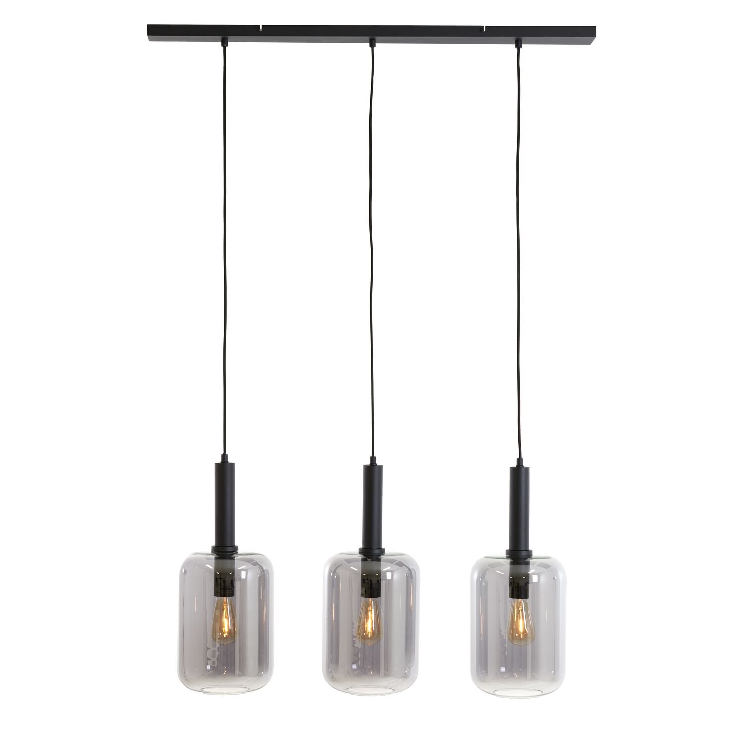 Hanglamp Peglio glas smoke zwart, 32x100x22 cm