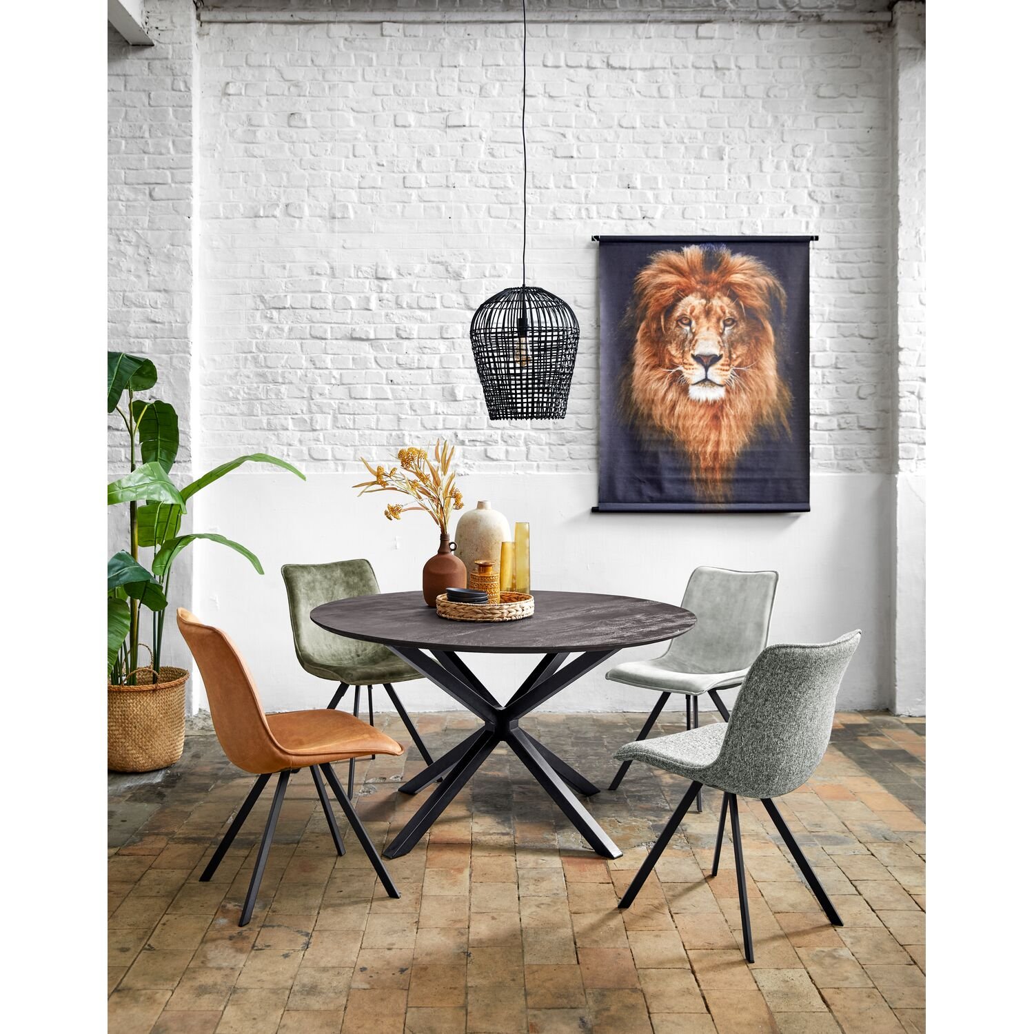 Eettafel Piastra rond ø140 mango zwart