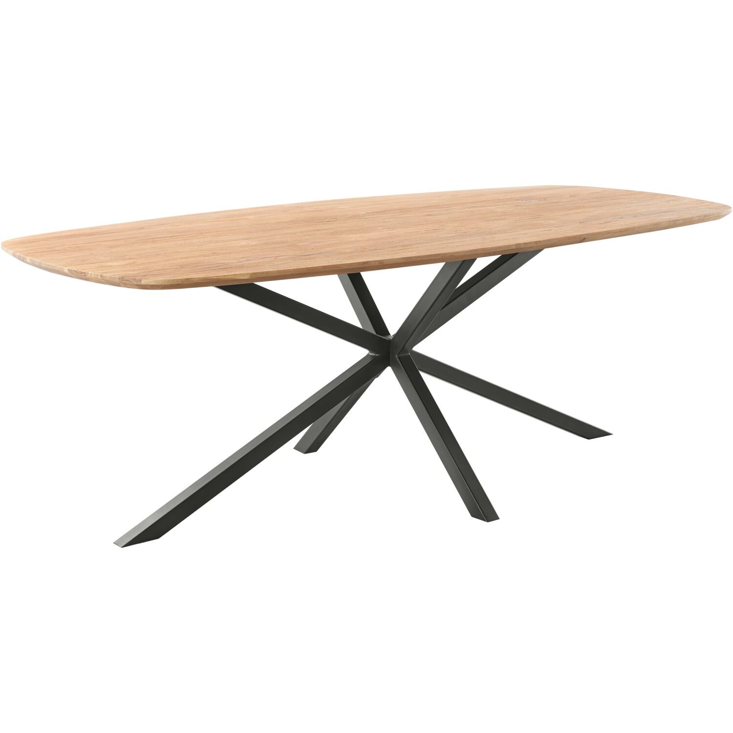 Eettafel Romaro deens ovaal 180 x 90 teak mix rough