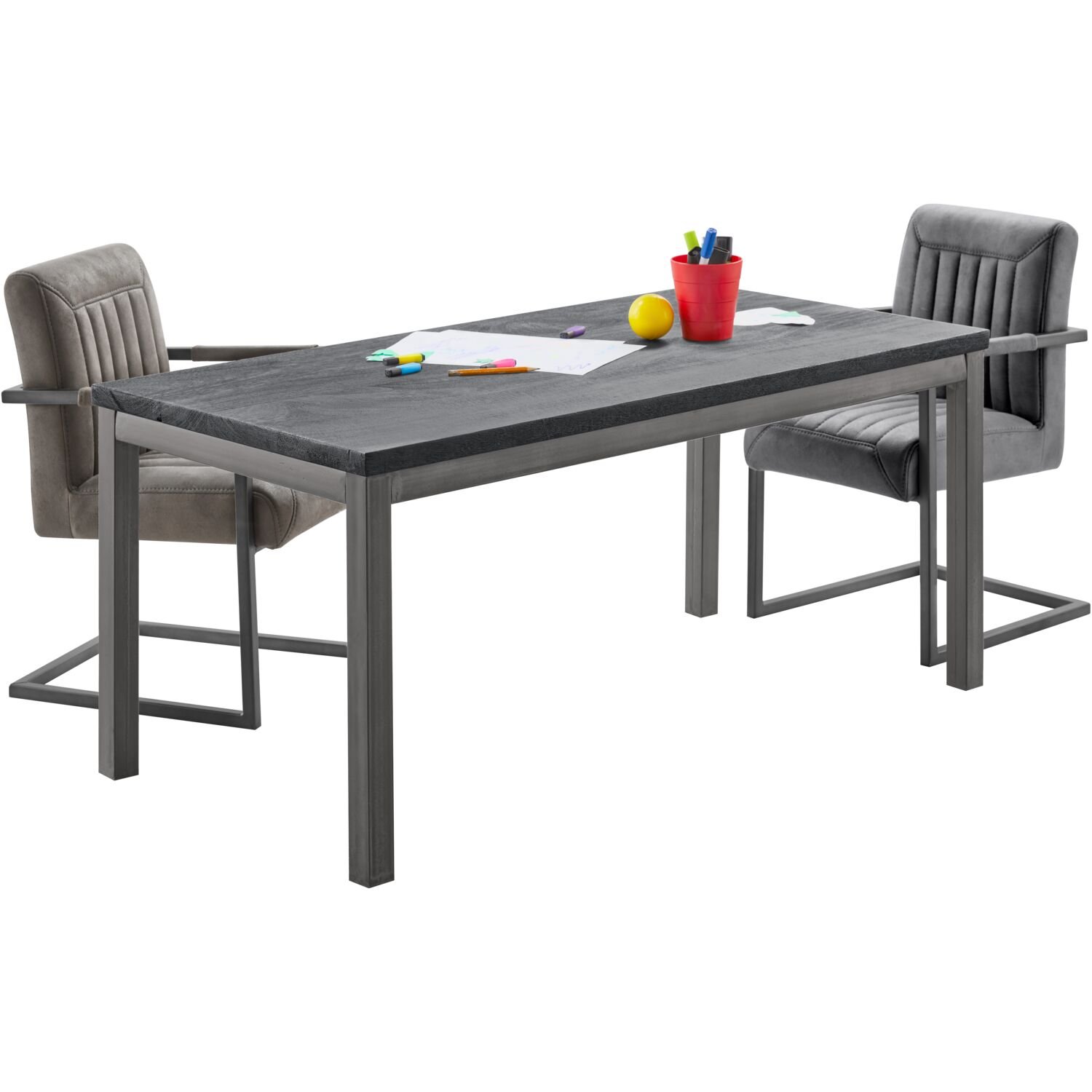 Kindertafel Tratto 110 x 55 mango zwart