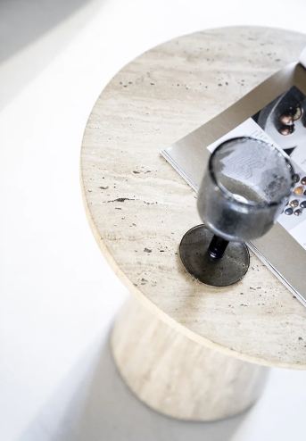Bijzettafel Aiven travertin natuursteen