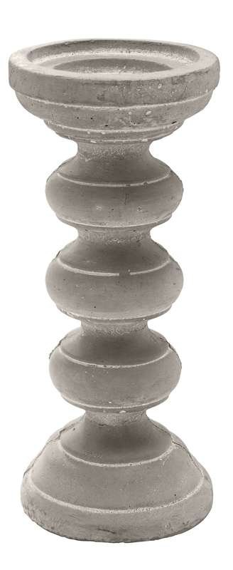 Kandelaar grijs cement, 11x25,5 cm