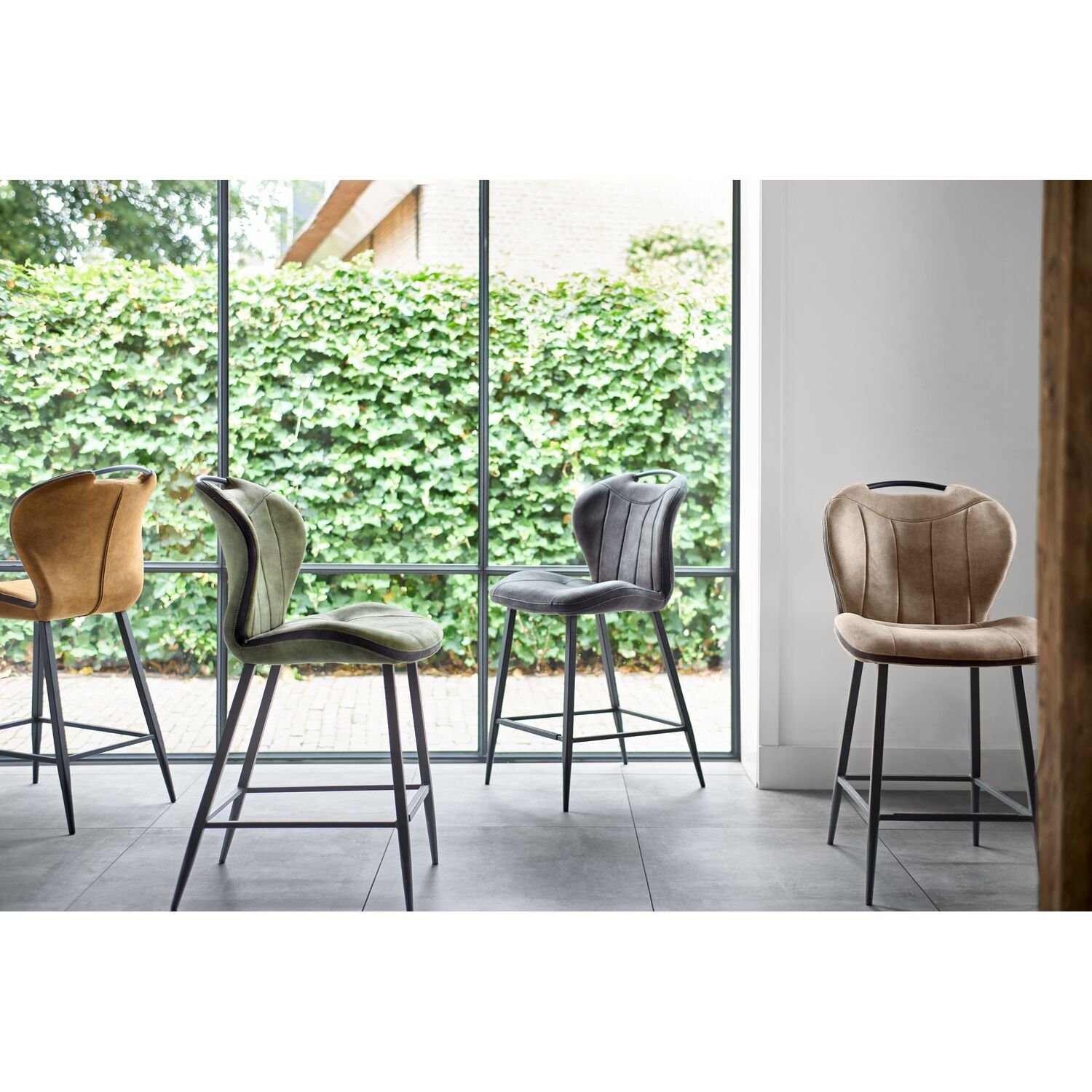 Barkruk Tantini cognac microvezel