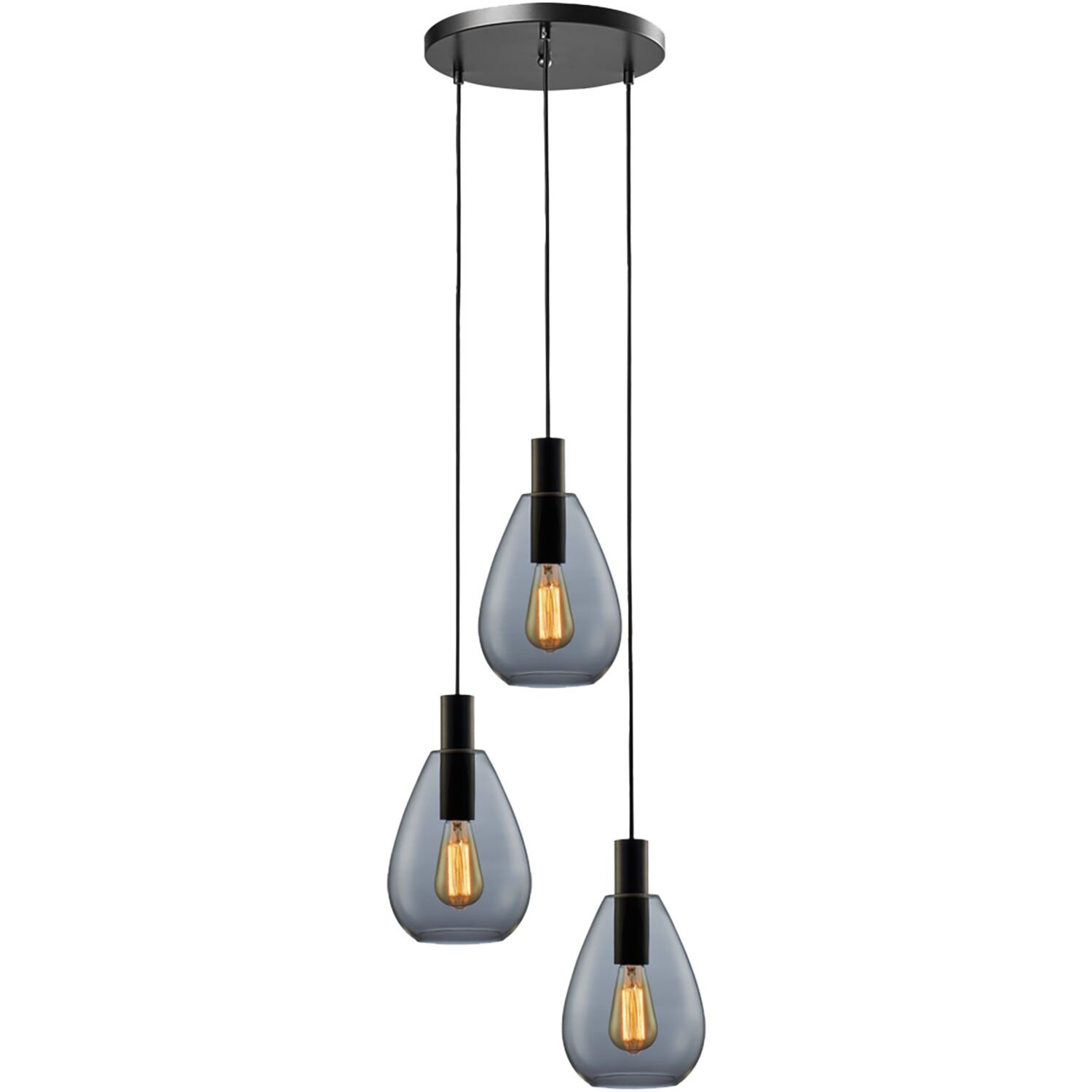 Hanglamp Felinio smoke glas 3 lichts