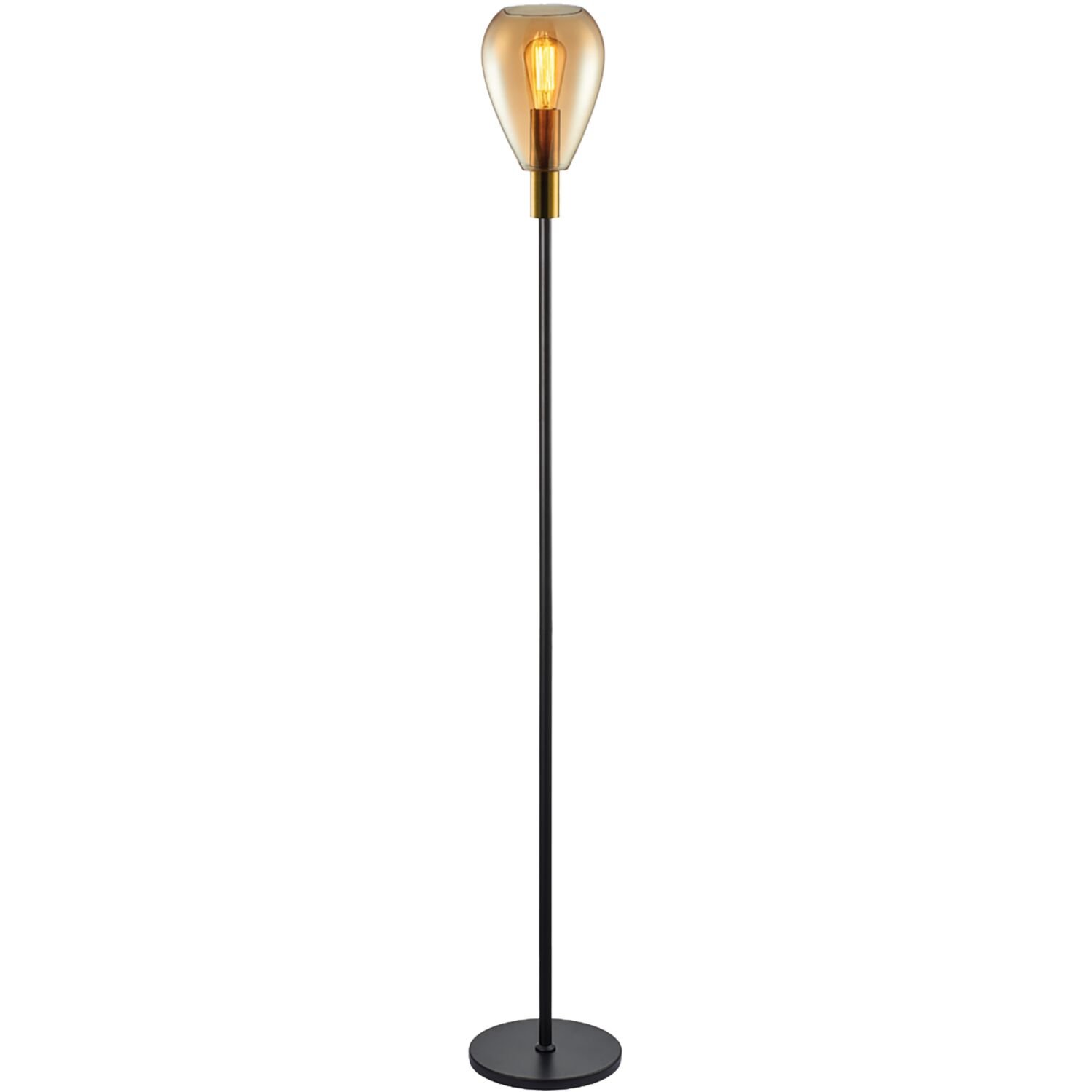 Vloerlamp Felinio amber glas 1-lichts