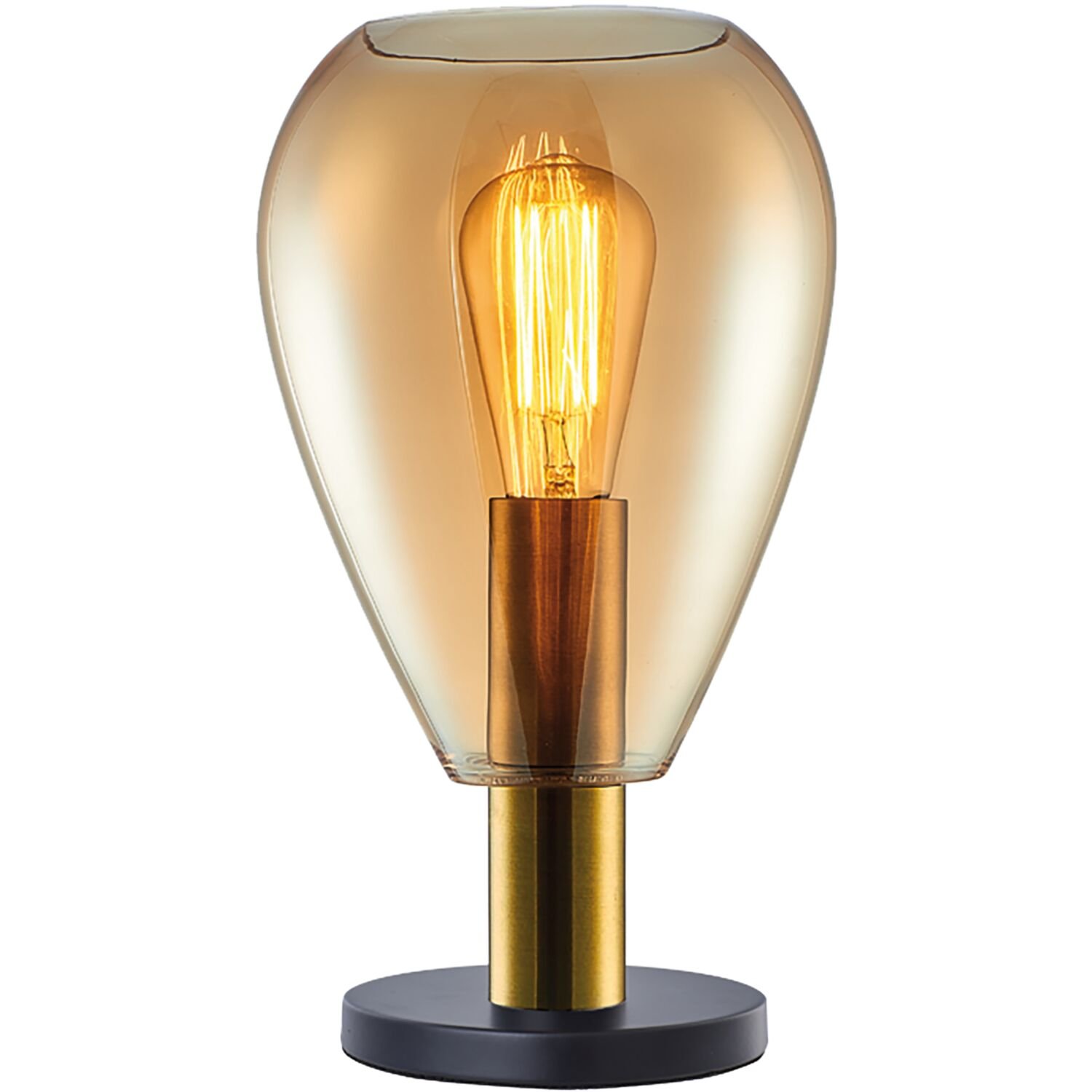 Tafellamp Felinio amber glas 1 lichts