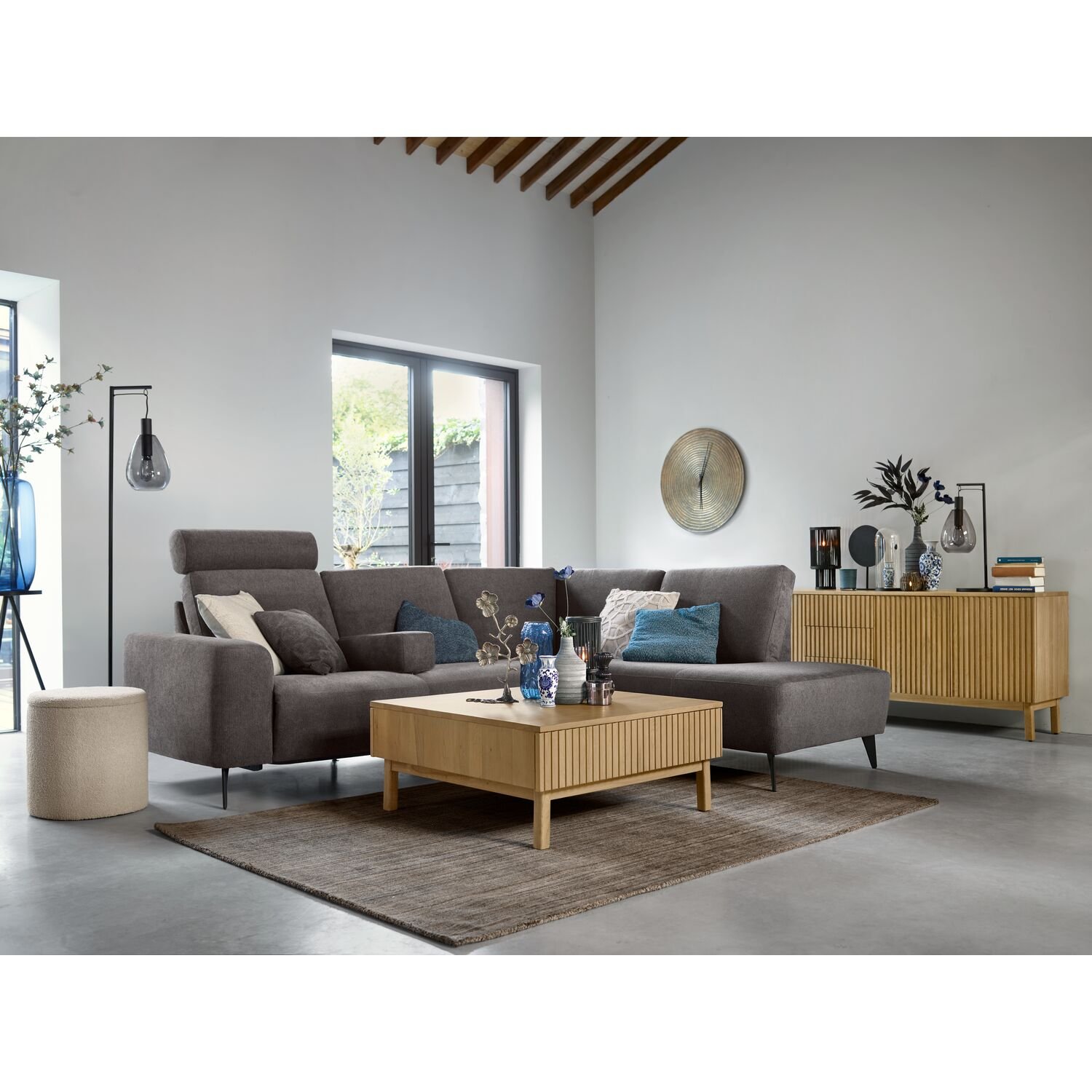 Hoekbank Davanti pocket HR zitting donkergrijs rechts