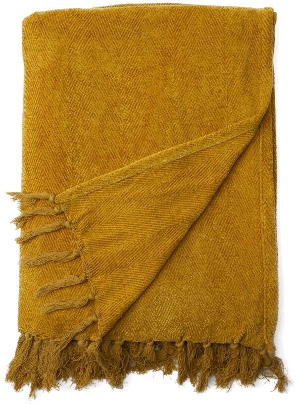 Plaid Tasuulo 125x150 cm okergeel