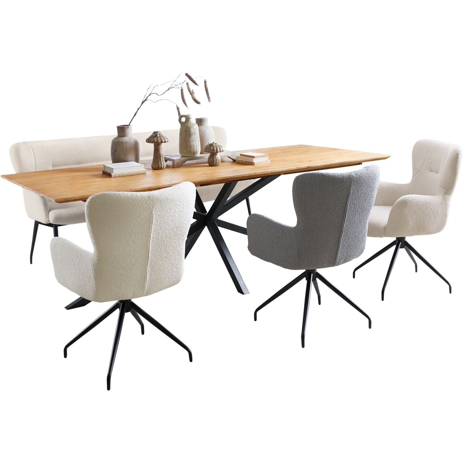 Eettafel Aska 240 x 100 teak naturel brushed