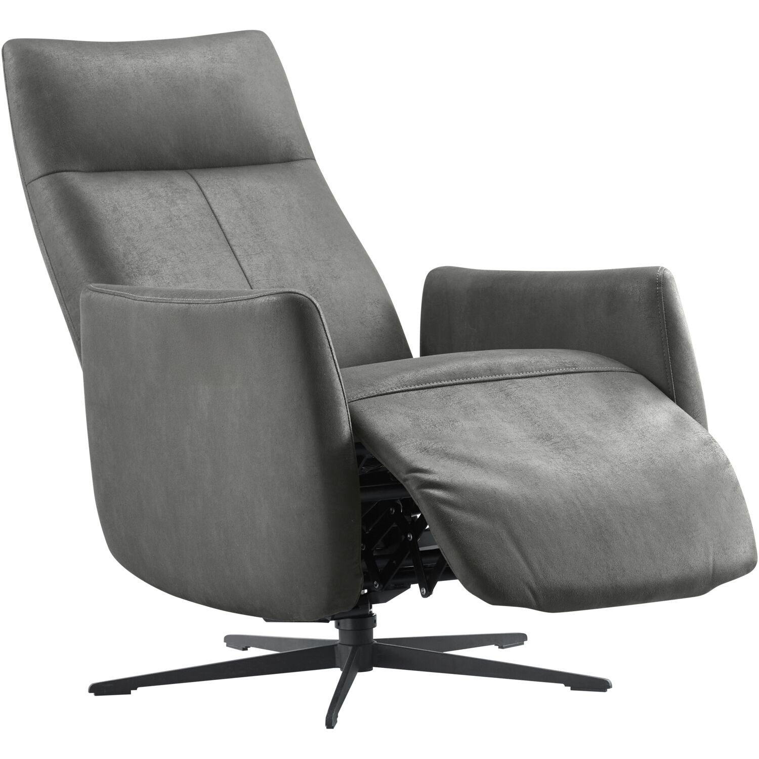 Relaxfauteuil Lanciare (draaibaar) in microleder bull 67 antraciet