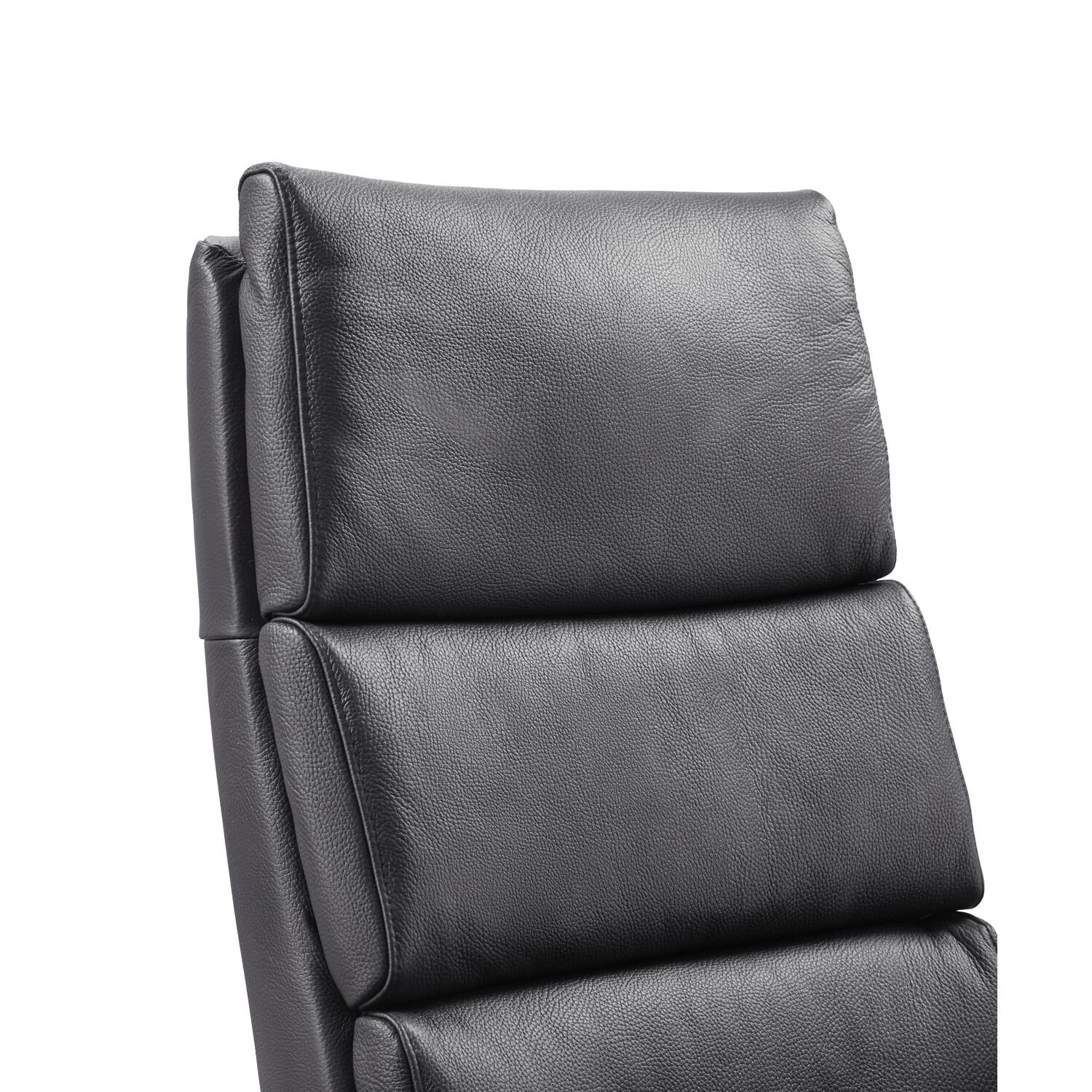 Relaxfauteuil Liri electrisch verstelbare rug en voetensteun (draaibaar) leder soleda 441 black