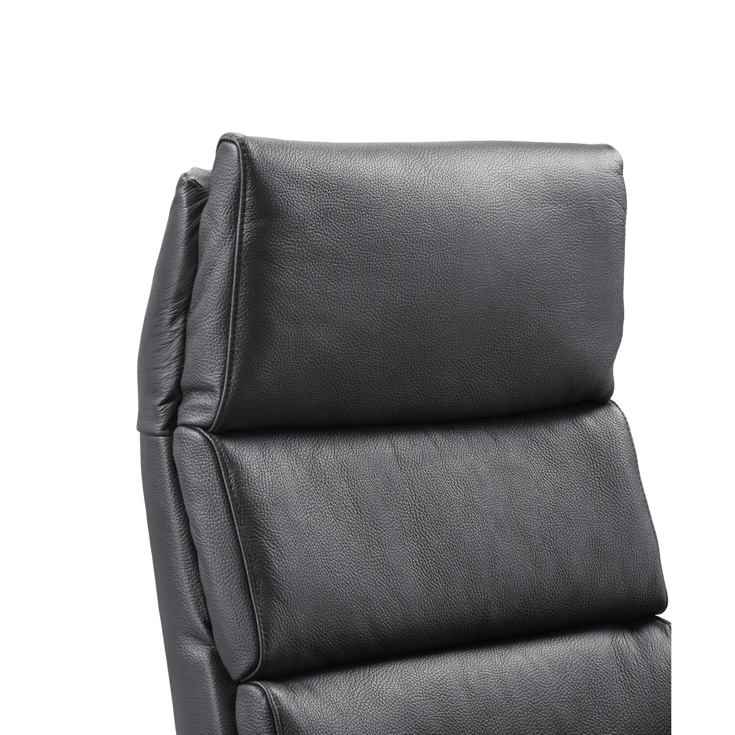 Relaxfauteuil Liri electrisch verstelbare rug en voetensteun (draaibaar) leder soleda 441 black