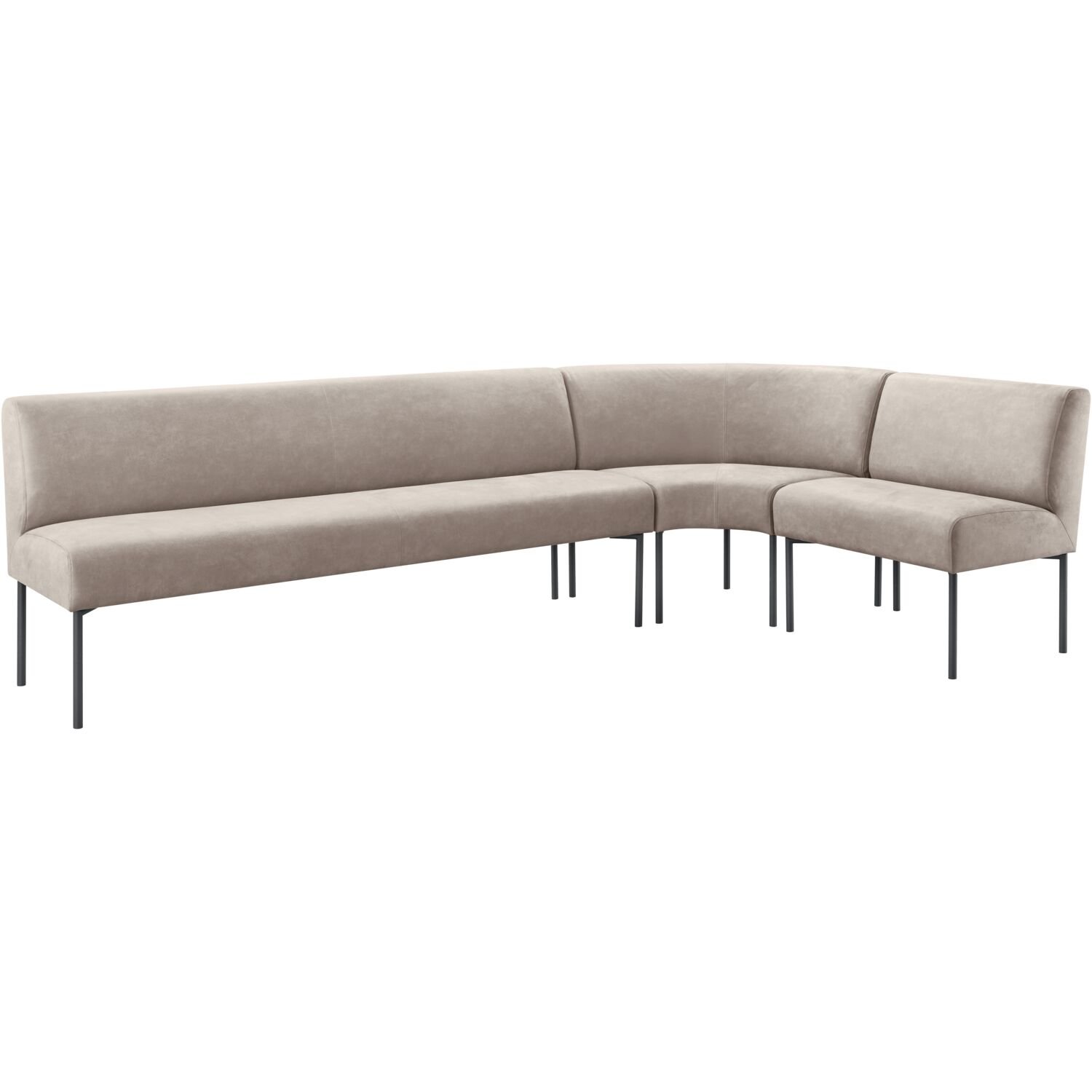 Eetbank Cenare rechterhoek 294 microleder bull 60 lightgrey