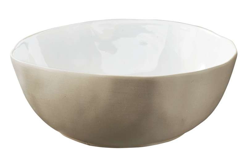 Schaal Pronto zand/wit aardewerk, 26x8 cm