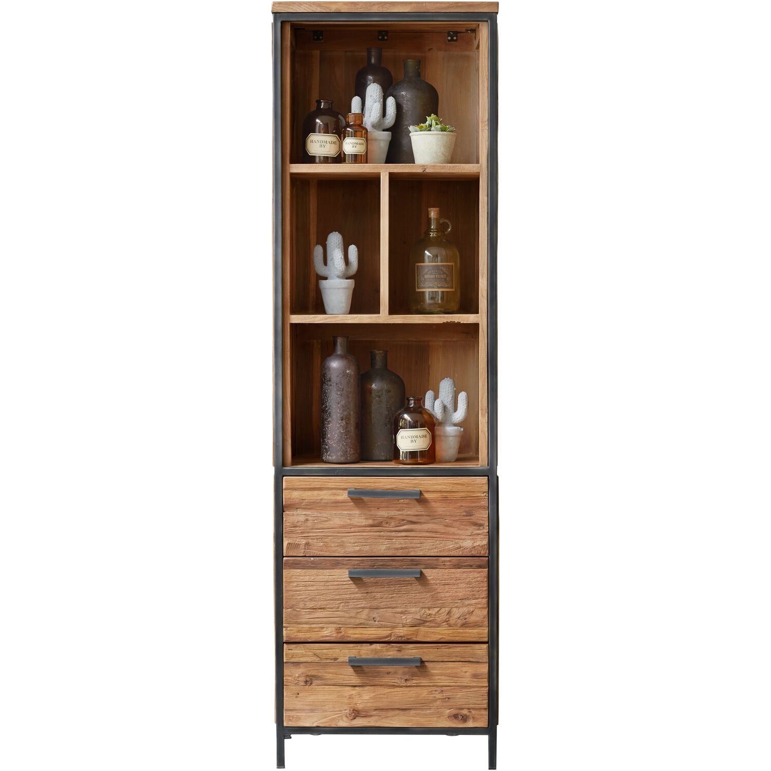 Boekenkast Romaro 190 x 55 teak mix rough