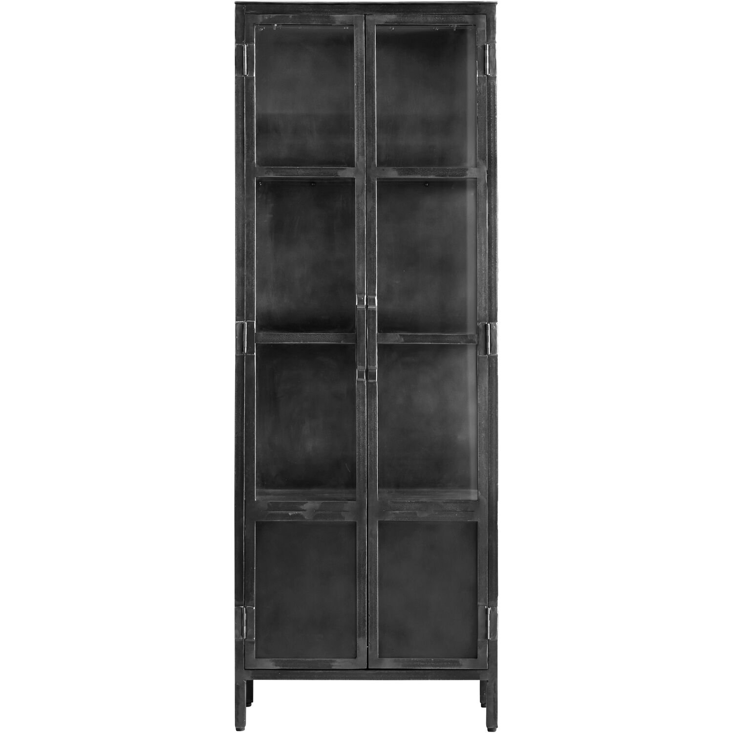 Vitrinekast Carpino 180 x 65 metaal 2 glasdeuren