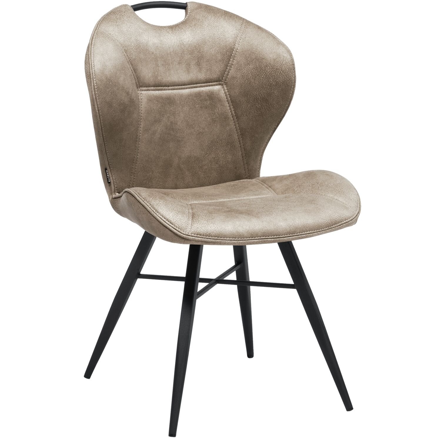 Eetkamerstoel Loana taupe microvezel, 53x62x87 cm