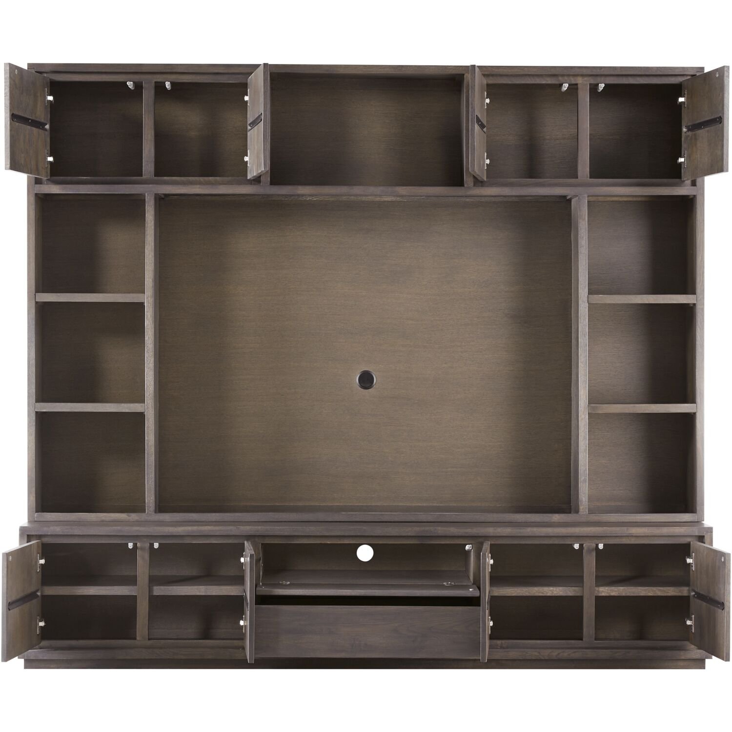 TV opzetkast Lavio 4 deurs 8 open vakken grafiet