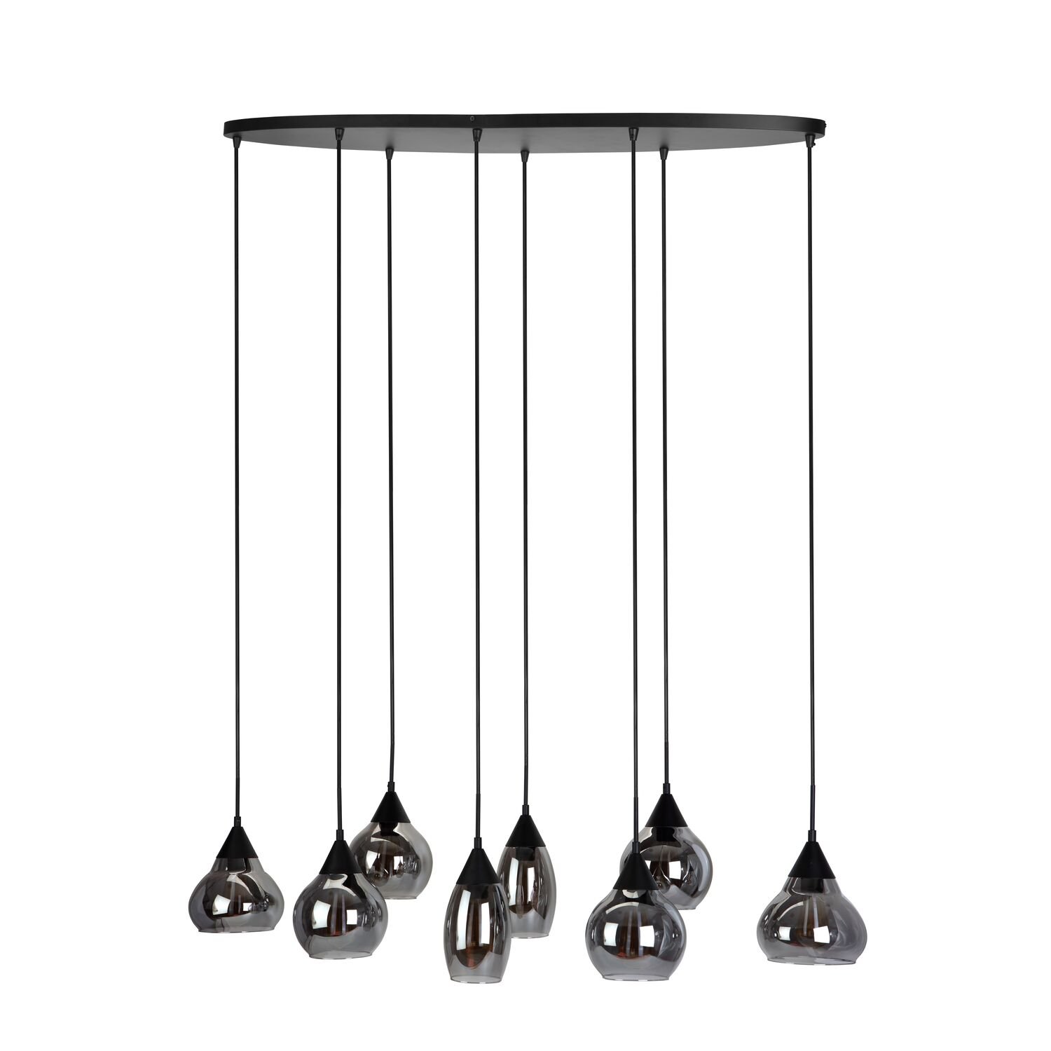 Hanglamp Lungo smoke glas 8 lichts