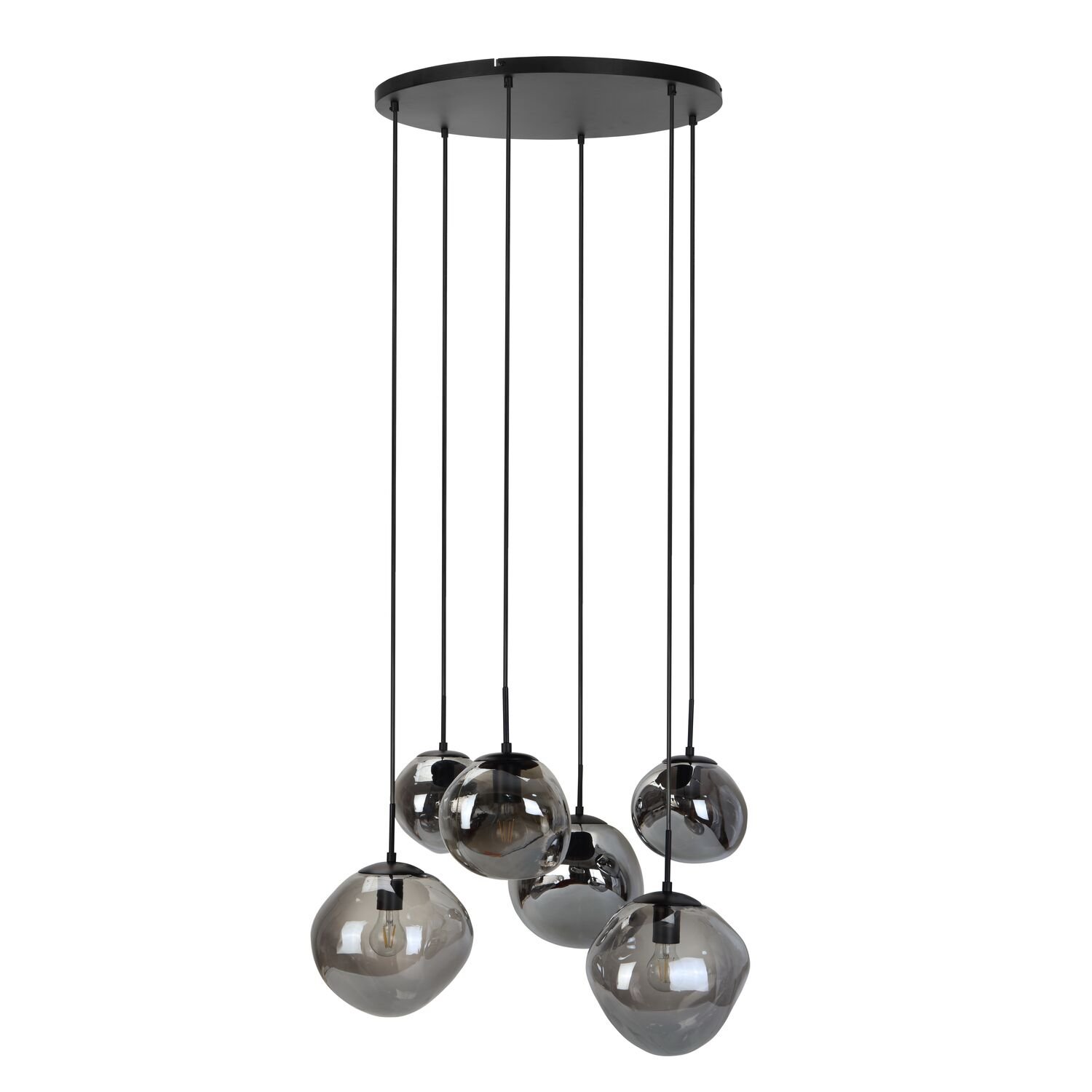 Hanglamp Macato smoke glas 6 lichts