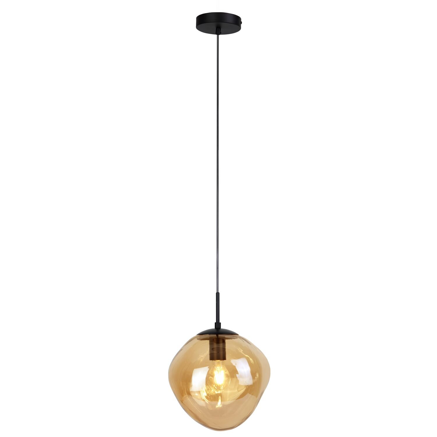 Hanglamp Macao amber glas 1 lichts