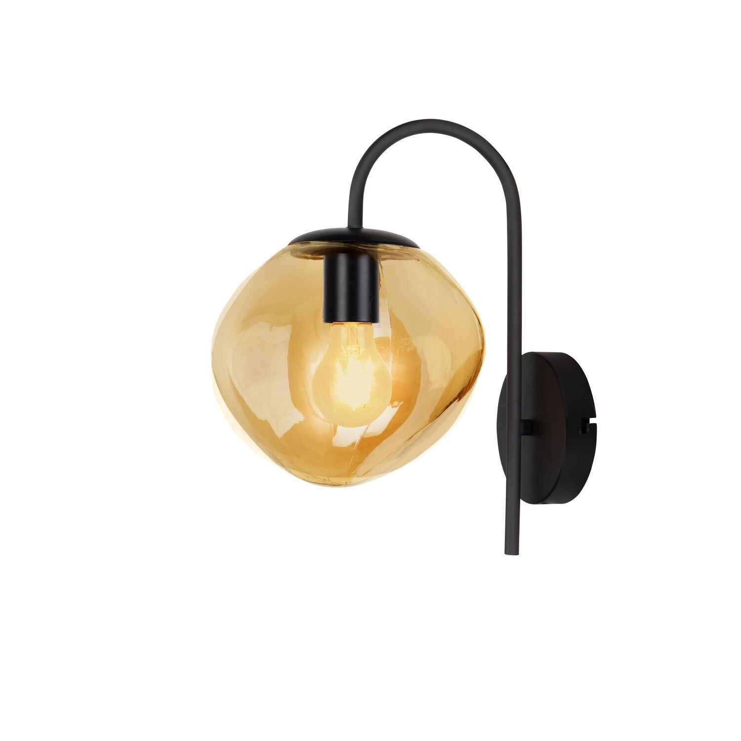 Wandlamp Macato amber glas 1 lichts
