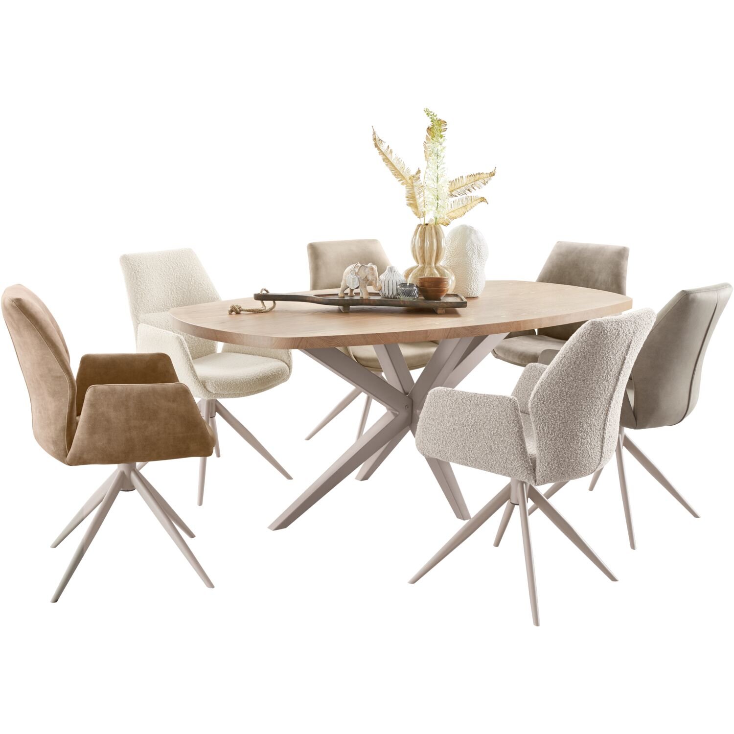 Eettafel Mascaro 190x102 cm Deens ovaal Misty Oak