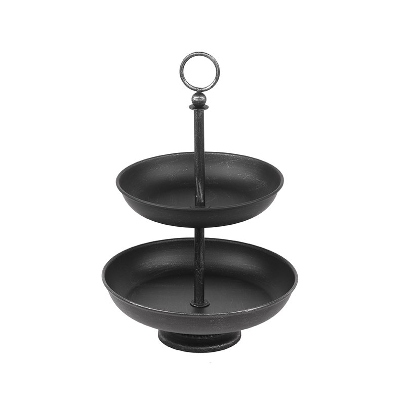 Etagère zwart metaal, 26x38 cm