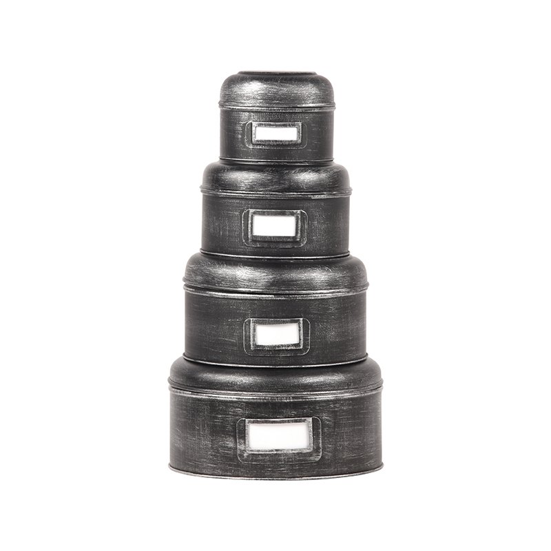 Opbergblik zwart metaal, 25x13 cm