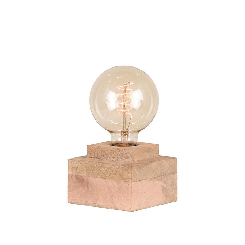 Tafellamp Block naturel mangohout, 11x11x6 cm