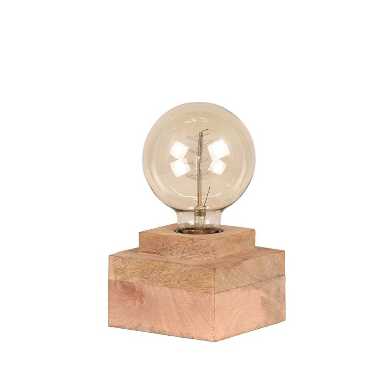 Tafellamp Block naturel mangohout, 11x11x6 cm