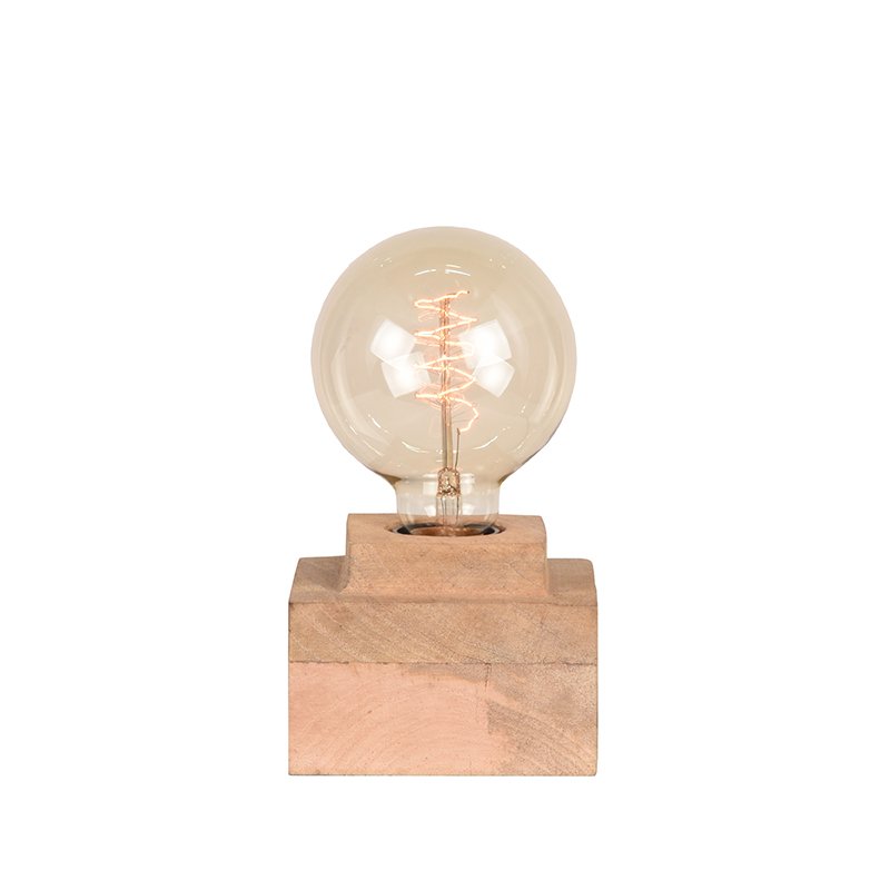 Tafellamp Block naturel mangohout, 11x11x6 cm