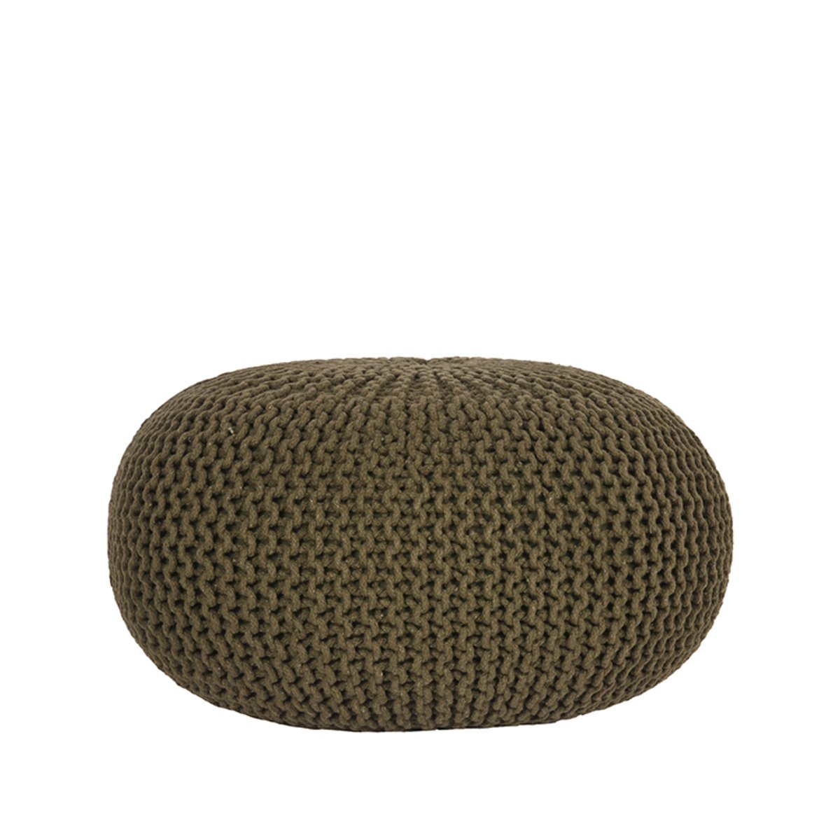Poef Knitted army green, 70 cm